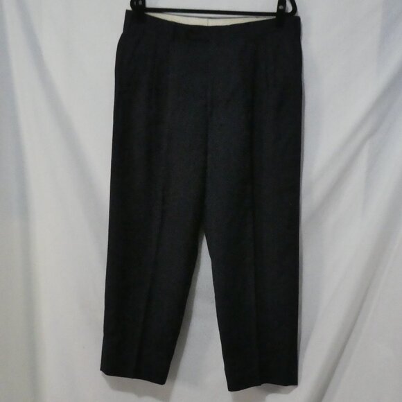 Unbranded | 18 inch waist measured | Dark Navy Pleated Dress Pants - Picture 1 of 16